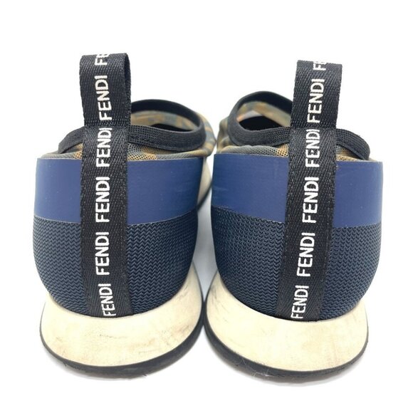 FENDI Sports Zucca FF Sneakers mesh Brown x navy - Picture 3 of 8